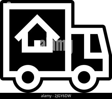 Real estate moving truck icon . Stock Vector