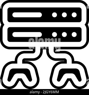 Online game server icon . Stock Vector
