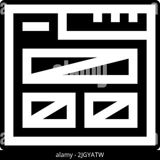 Web maintenance wireframe icon . Stock Vector