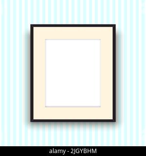 Picture Frame On Retro Style Striped Wallpaper Stock Vector