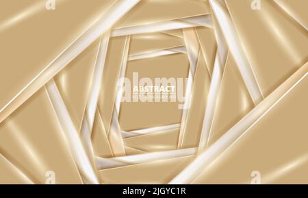 Abstract luxury background with elegant gold and beige lines design elements. Vector illustration Stock Vector