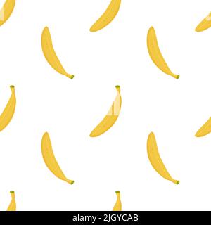 Bananas seamless vector pattern on white Stock Vector