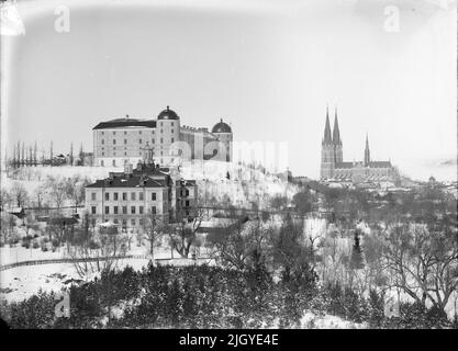 Academic Hospital, Uppsala Castle and Uppsala Cathedral from Kronåsen ...