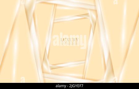 Cream color abstract luxury background with elegant gold lines and cream shade design elements. Vector illustration Stock Vector