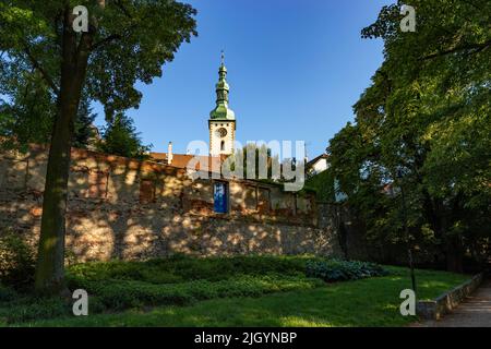 Tabor historical city center with old town square in south Bohemia ...