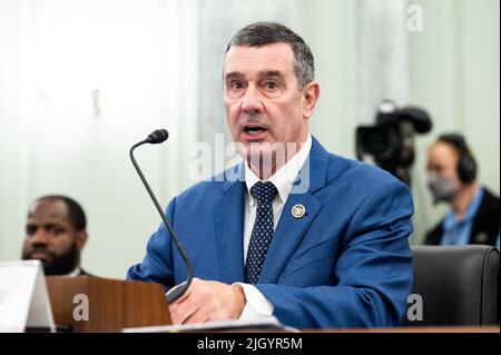 Washington, United States. 13th July, 2022. David Pekoske, nominee to be Administrator of the Transportation Security Administration, Department of Homeland Security, speaks at a hearing of the Senate Commerce, Science, and Transportation Committee. Credit: SOPA Images Limited/Alamy Live News Stock Photo