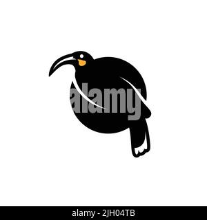 Ilustration design logo for rare huia bird icon. Vector illustration EPS.8 EPS.10 Stock Vector