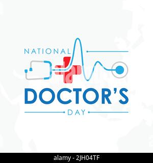 Typography letter National Doctors Day design background. Letter National Doctors Day for element design. Vector illustration EPS.8 EPS.10 Stock Vector