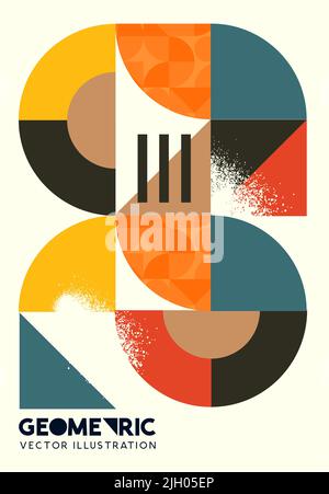 Bold and abstract geometric pattern layout. Vector illustration Stock Vector