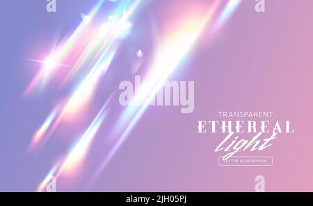 An ethereal rainbow transparent light flare effect. Vector illustration. Stock Vector