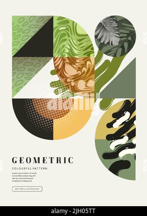 Geometric design background with textures and patterns. Vector illustration. Stock Vector