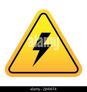 Electric shock hazard vector sign isolated on white background Stock Vector