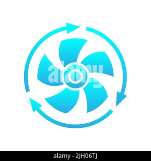 Cooling system vector logo, air con icon isolated on white background Stock Vector