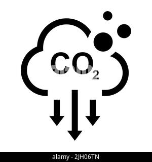 Carbon dioxide or CO2 vector icon on white background Stock Vector