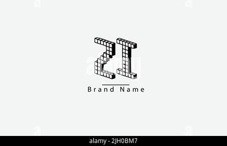 Alphabet letters Initials Monogram logo ZI IZ Z I Stock Vector