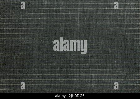 dark gray linen fabric with thin light yellow stripes. high-detailed texture background. Stock Photo