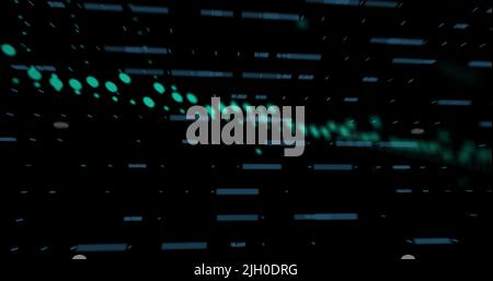 Image of data processing and statistics on dark background Stock Photo