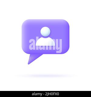 User notification 3d icon. Symbol of question, forum, conference. Vector illustration. Stock Vector