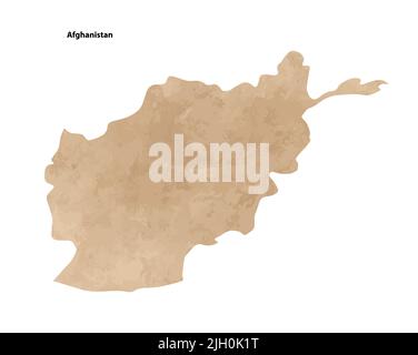 Old vintage paper textured map of Afghanistan Country - Vector illustration Stock Vector