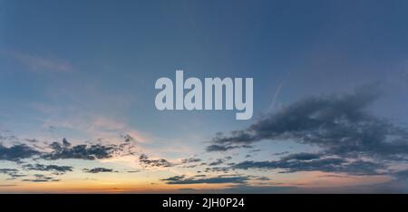 Fantastic soft thunderclouds at sunrise, natural composition Stock Photo