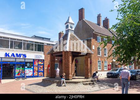 Clock tower, Sheaf Street, Daventry, Northamptonshire, England, United Kingdom Stock Photo