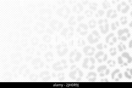 Cheetah texture shadow overlay on transparent background. Leopard skin reflection on wall. Vector realistic illustration. EPS 10. Stock Vector