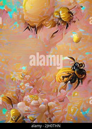 digital painting of insects in the sun Stock Photo - Alamy
