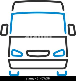 Van Icon. Editable Bold Outline With Color Fill Design. Vector Illustration. Stock Vector