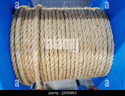 Close up shot of brown bundled rope Stock Photo