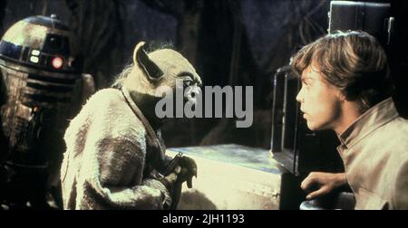 BAKER,YODA,HAMILL, STAR WARS: EPISODE V - THE EMPIRE STRIKES BACK, 1980 Stock Photo