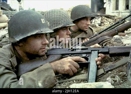 HANKS,DAMON,BURNS, SAVING PRIVATE RYAN, 1998 Stock Photo