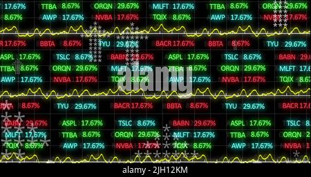 Image of arrows over financial data processing Stock Photo