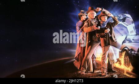 STEENBURGEN,LLOYD,FOX, BACK TO THE FUTURE PART III, 1990 Stock Photo