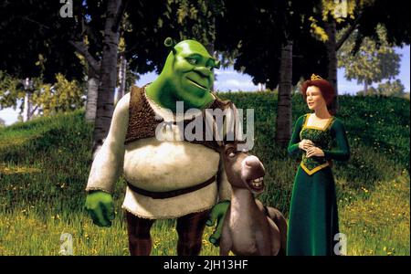 SHREK,DONKEY,FIONA, SHREK, 2001 Stock Photo