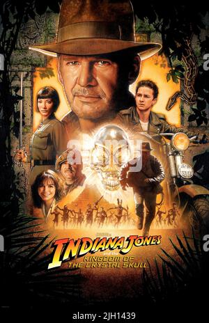 BLANCHETT,FORD,LABEOUF,ALLEN,POSTER, INDIANA JONES AND THE KINGDOM OF THE CRYSTAL SKULL, 2008 Stock Photo