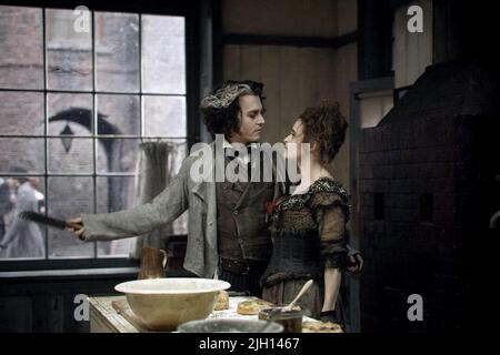 DEPP,CARTER, SWEENEY TODD: THE DEMON BARBER OF FLEET STREET, 2007 Stock Photo