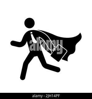 Superhero business pictogram man icon set. Superhero businessman flying ...