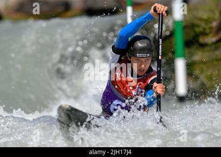Ivrea, Italy. 9th July, 2022. Ivrea, Italy 09 July 2022.ICF Junior and U23 canoe slalom world championships in Ivrea, with 45 nations from all five continents represented.A long list of world champions head the start list for this week's.Women's Canoe Under 23.Stach Aleksandra POL (Credit Image: © Tonello Abozzi/Pacific Press via ZUMA Press Wire) Stock Photo