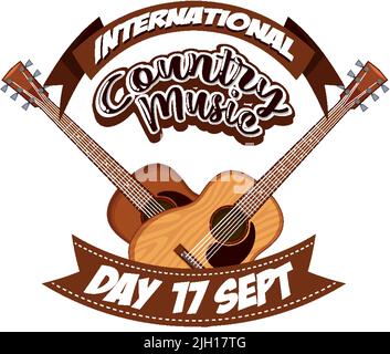 International Country Music Poster Design illustration Stock Vector