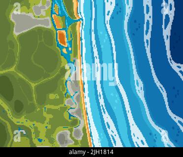 Aerial view of beach coast illustration Stock Vector Image & Art - Alamy