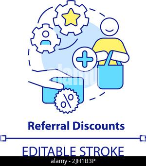 Referral discounts concept icon Stock Vector