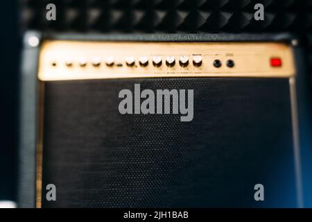 Electric guitar amplifier front view closep Stock Photo