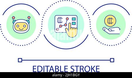 Use bots for crypto trading loop concept icon Stock Vector