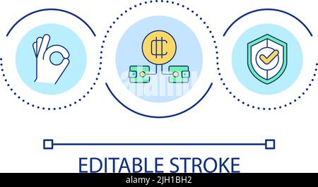 Use different crypto wallets loop concept icon Stock Vector