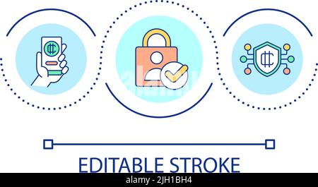 Mobile application for crypto trading loop concept icon Stock Vector