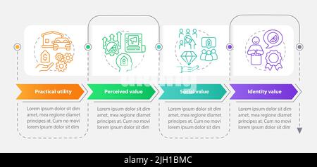 Values of product rectangle infographic template Stock Vector