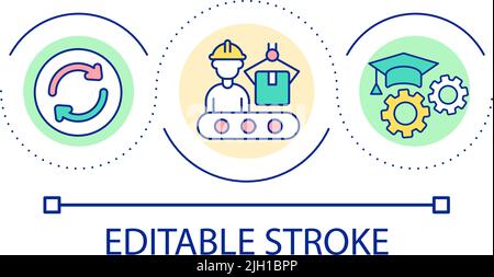 Support employees development loop concept icon Stock Vector