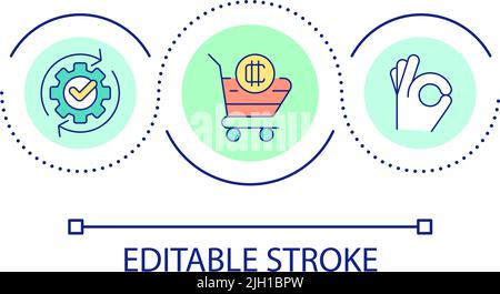 Cryptocurrency purchase automation loop concept icon Stock Vector