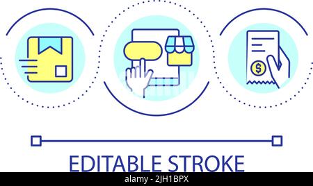 Selling on online marketplace loop concept icon Stock Vector