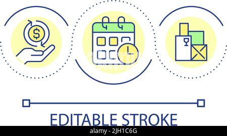 Purchase order processes loop concept icon Stock Vector